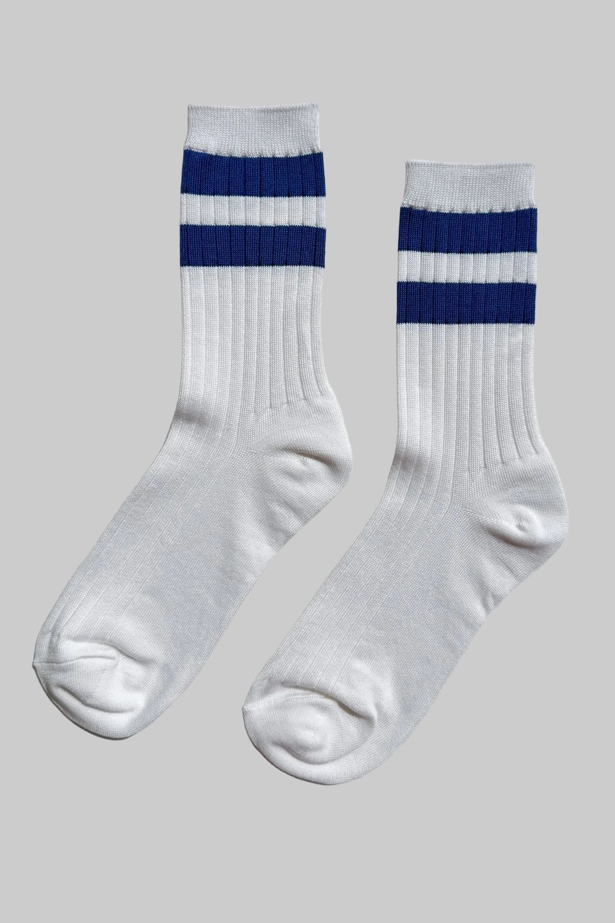 Varsity white & blue socks