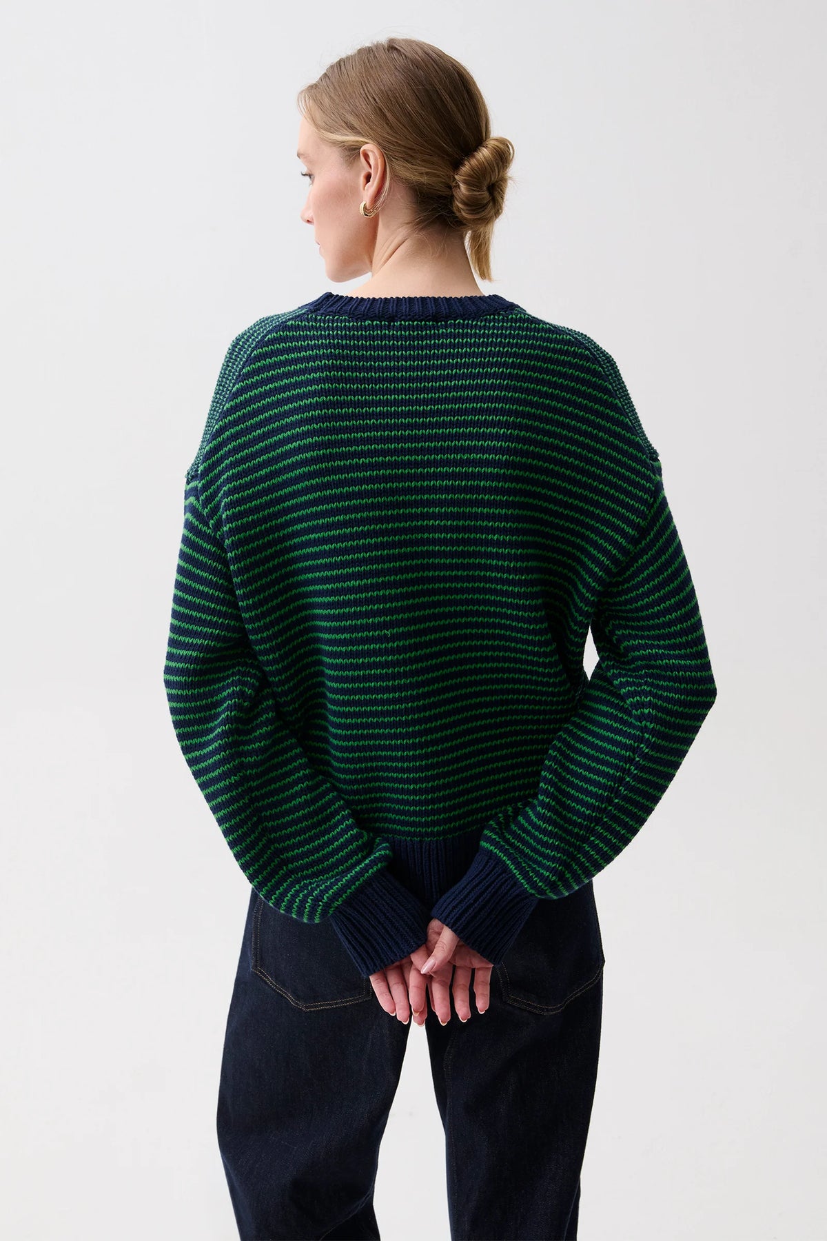 Aura MidGreen Crew Neck Sweater
