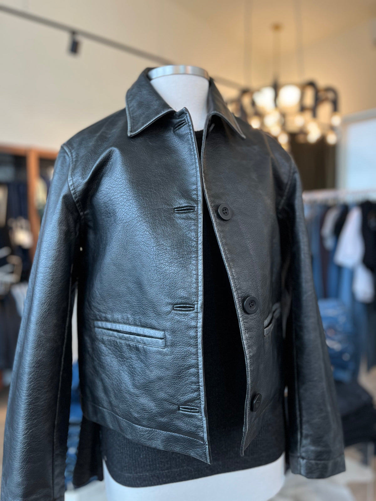 Hera Vegan Leather Jacket in Black