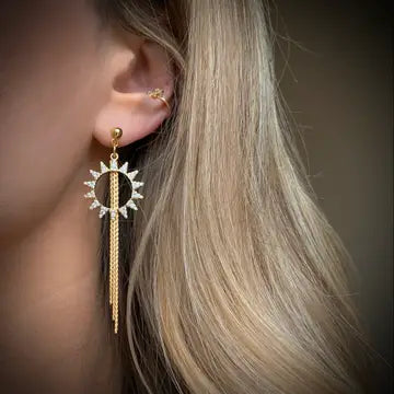Sun tassel earrings