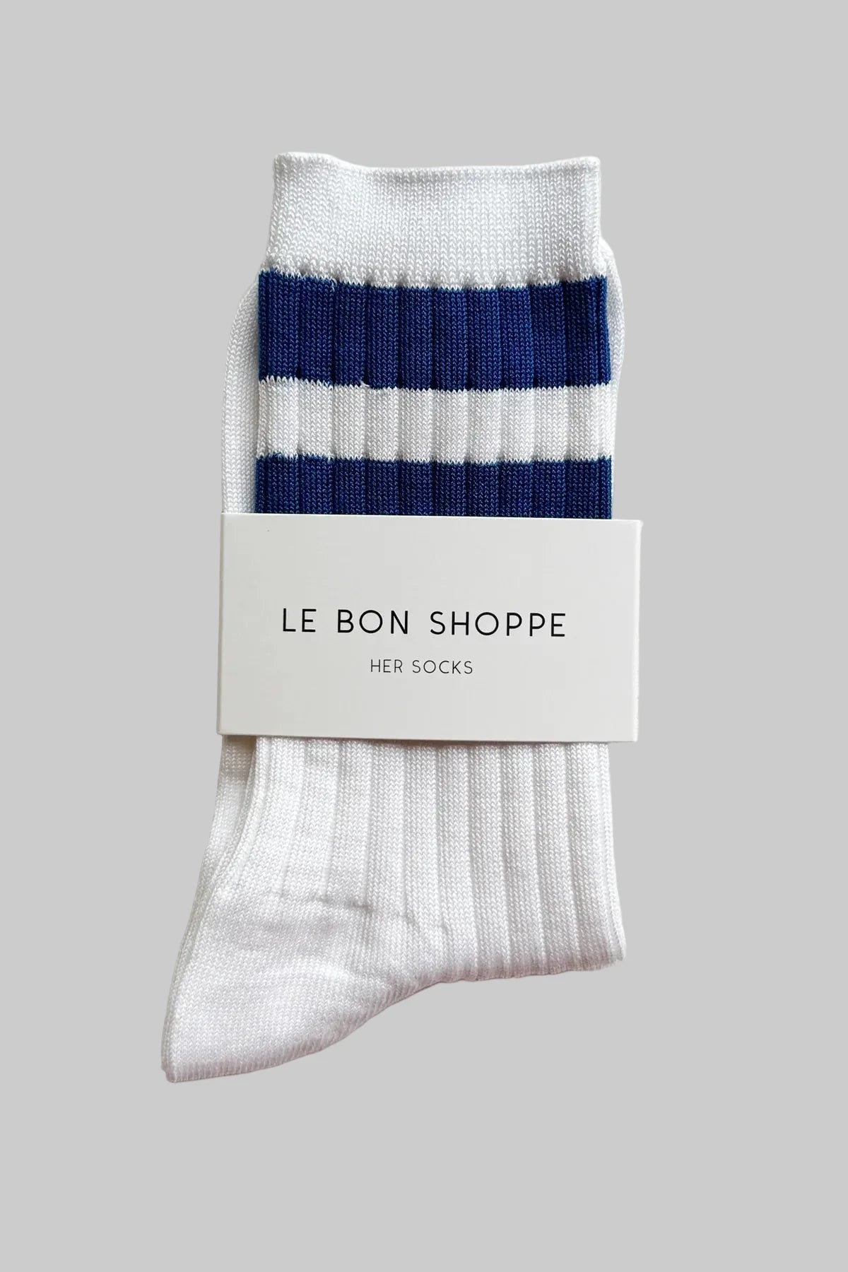 Varsity white & blue socks