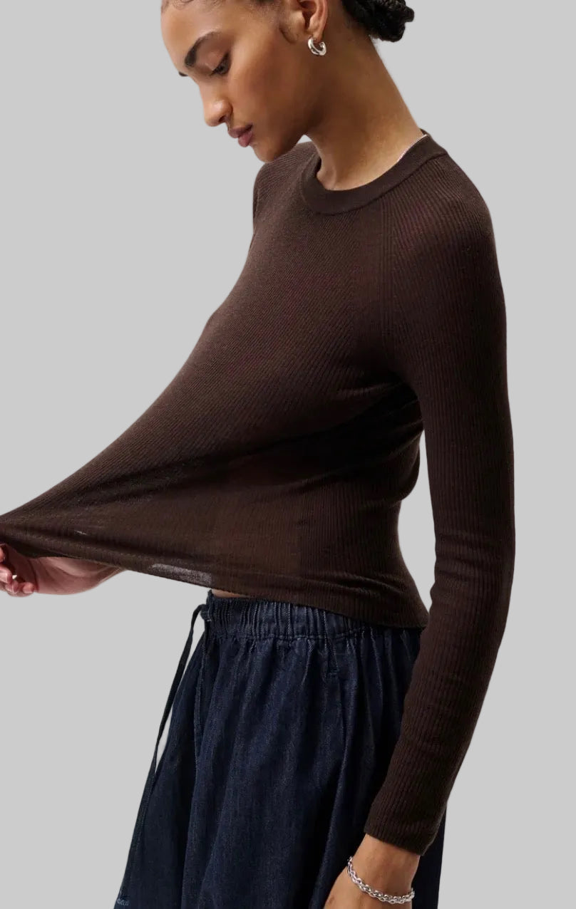 Juno Mocha Feather Weight Sweater