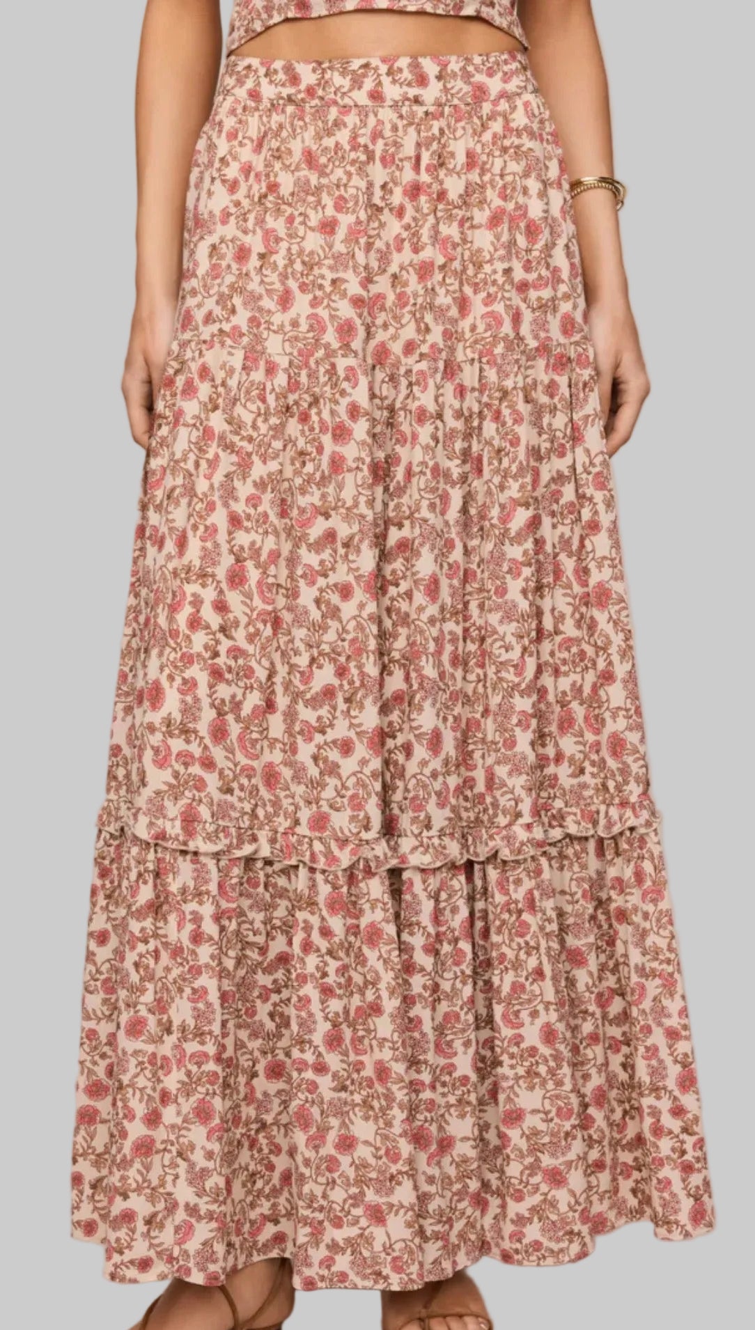 Mora Maxi Skirt in Sandshell
