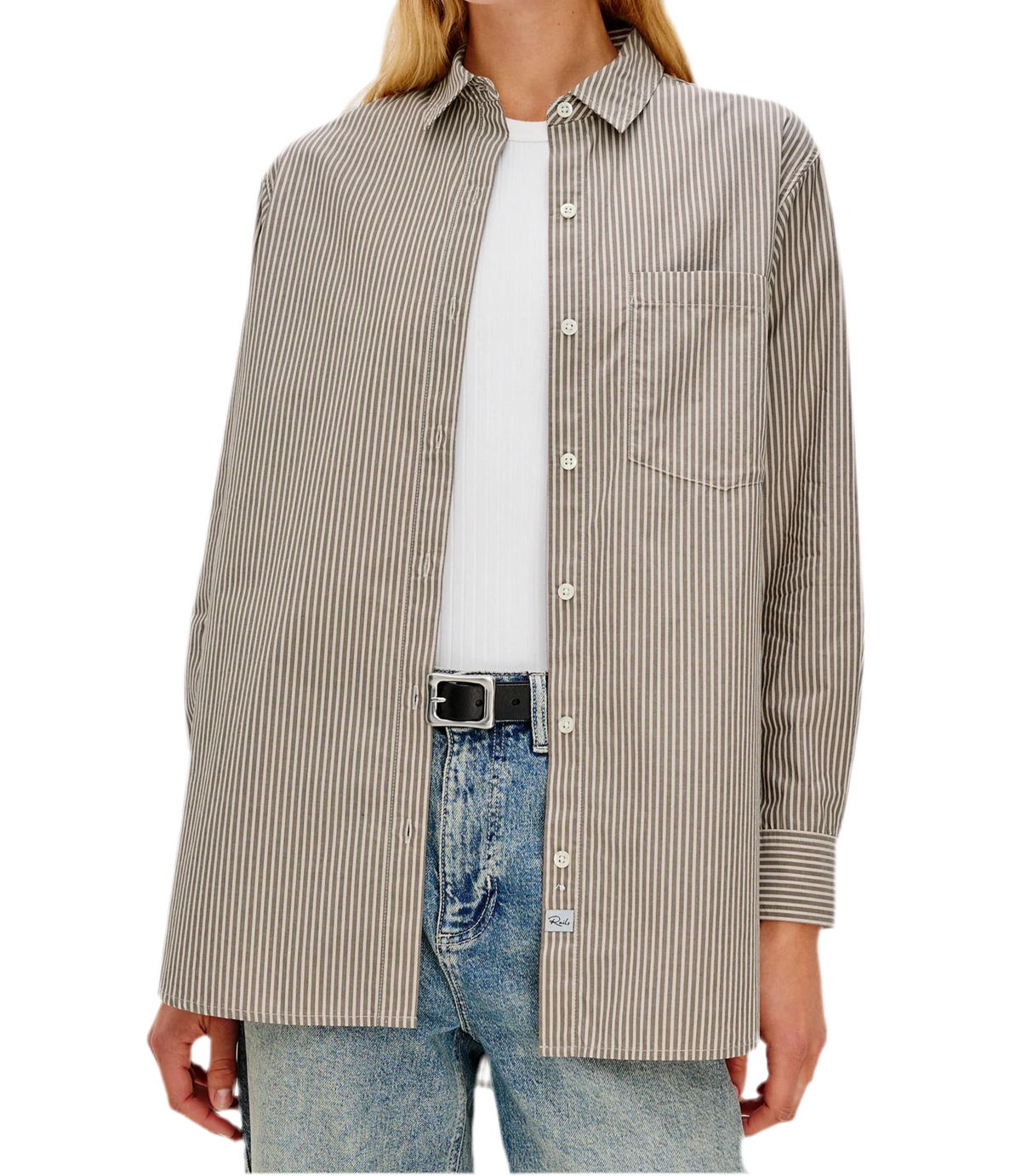 Elsa Noir Stripe Button Down