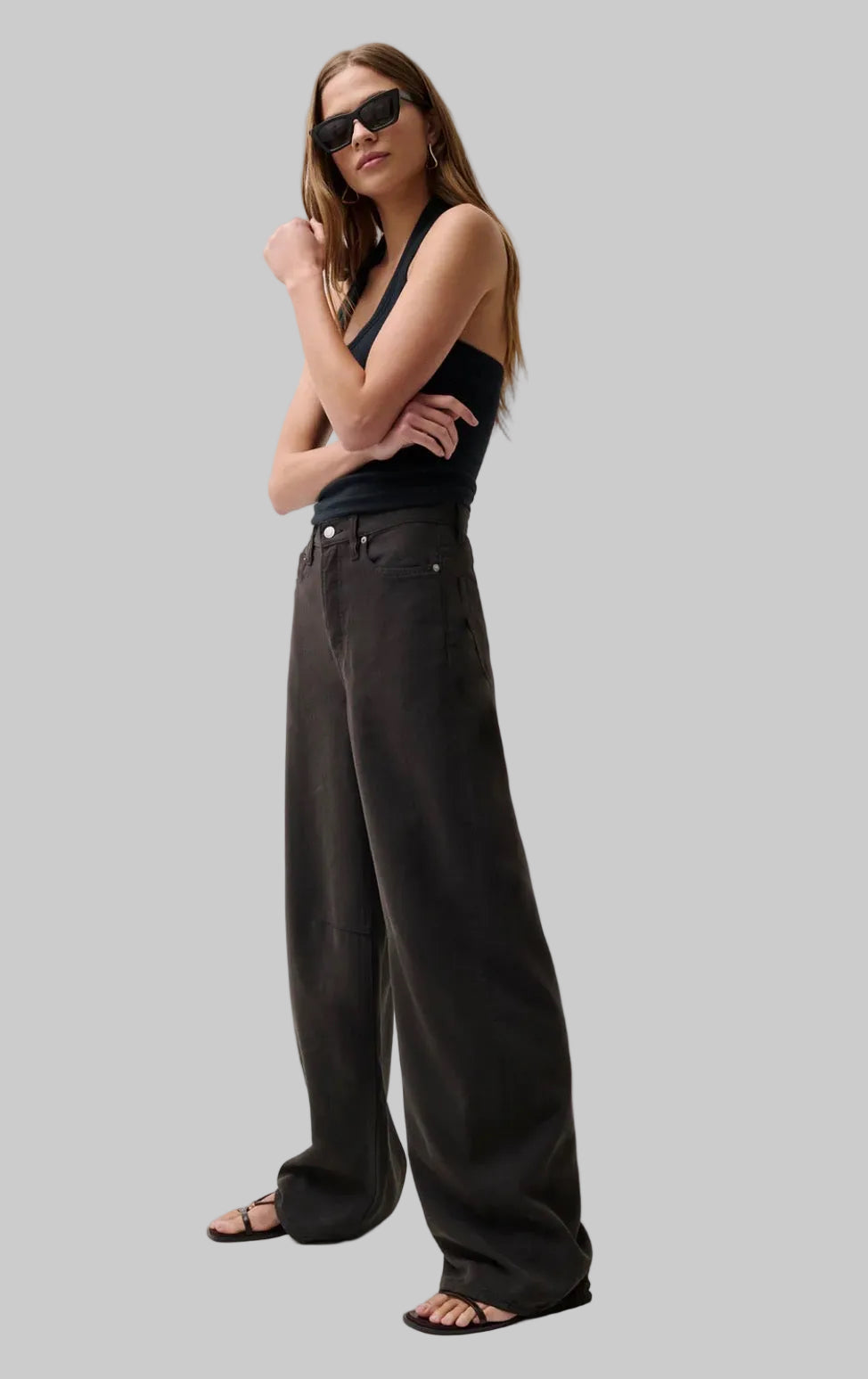 Bristol High Rise Linen Bowed Wide Leg