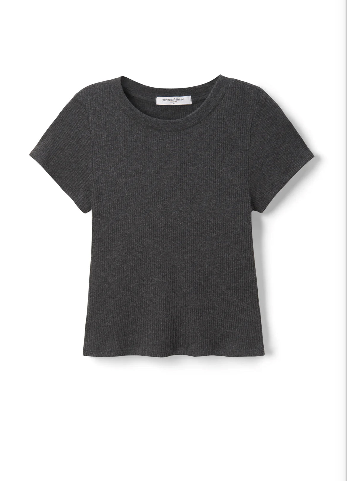 Gabby 2x1 Rib Short Sleeve Crew Neck
