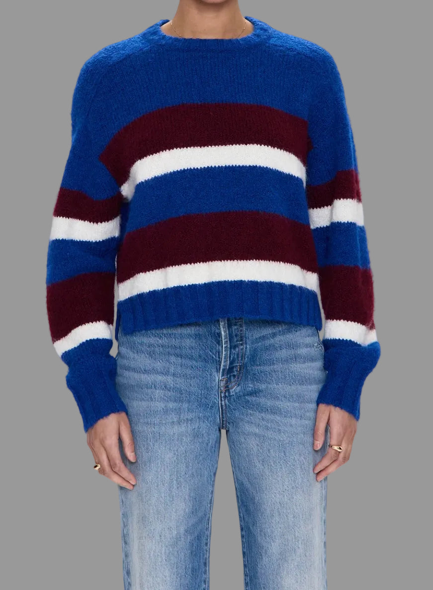 Azure-Claret Stripe Sweater