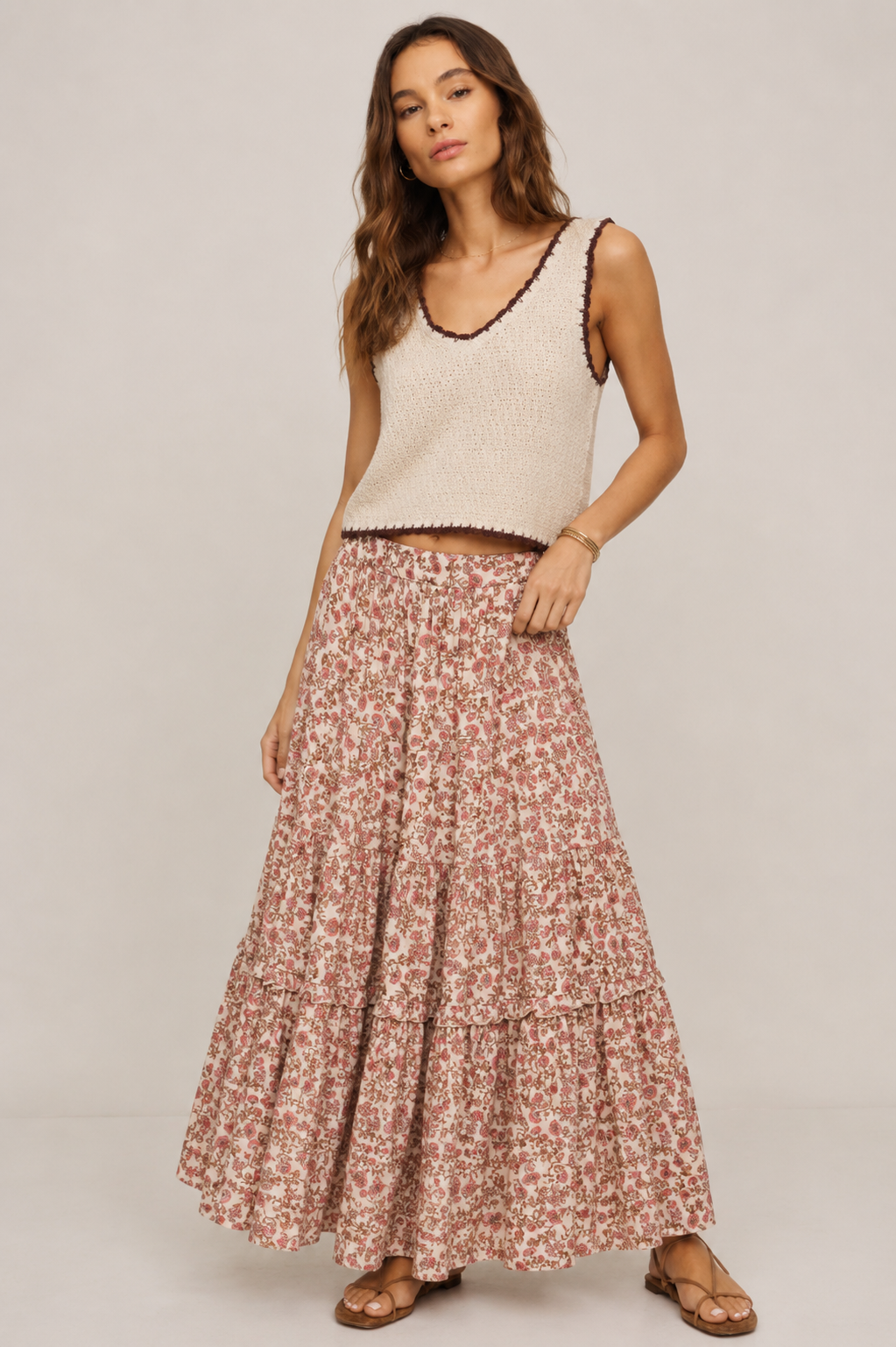 Mora Maxi Skirt in Sandshell