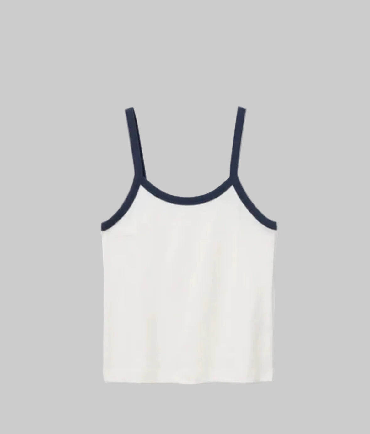 Bright Ivory + Navy Tank