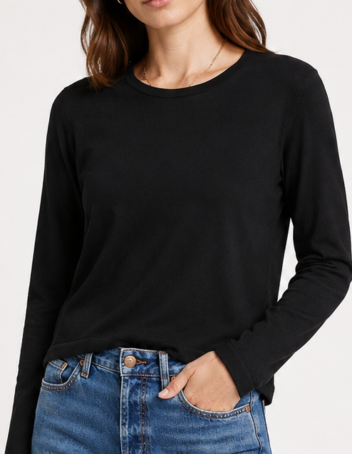 Cotton Cashmere Long Sleeve Tee