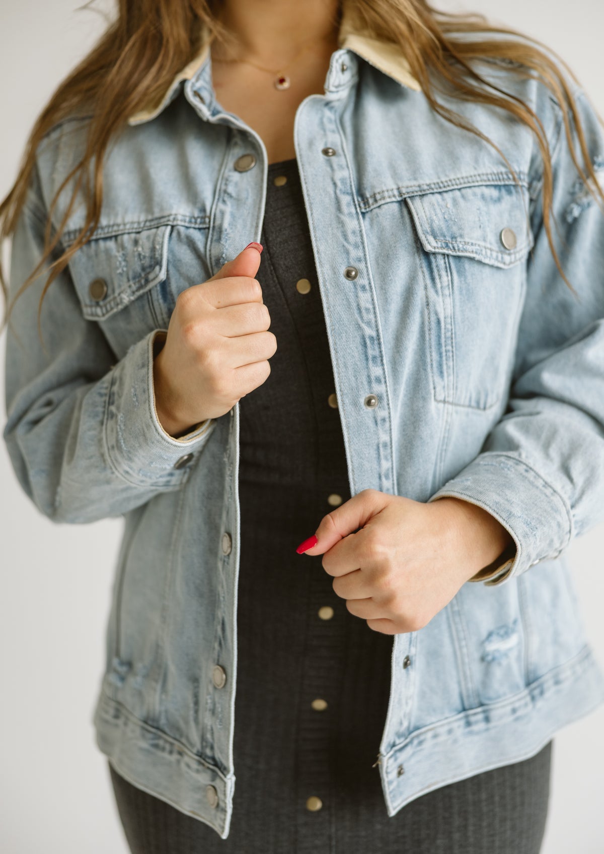 Lake denim long jacket