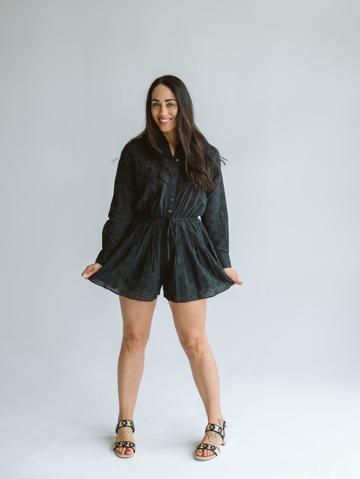 Hattie Black Romper