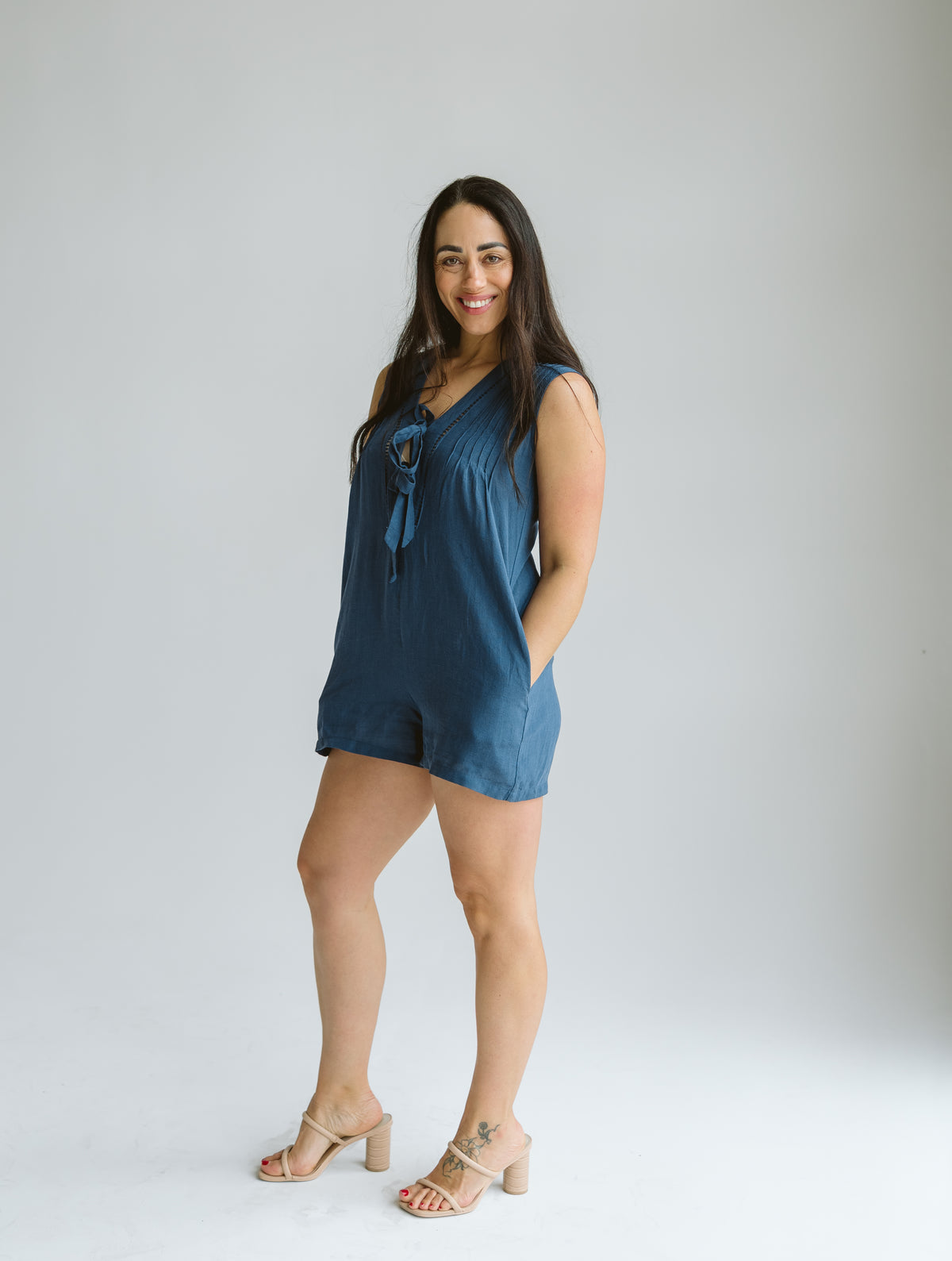 Zoey Indigo Romper