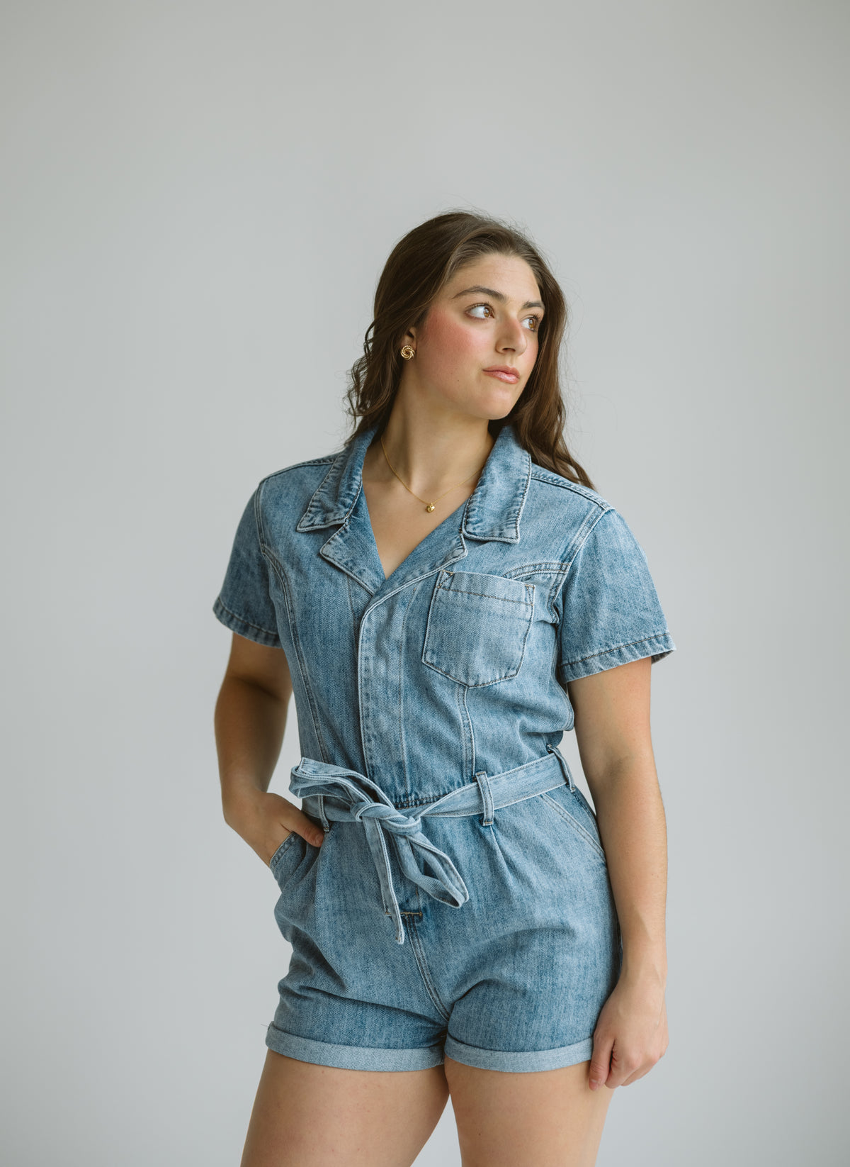 Olivia Denim Romper