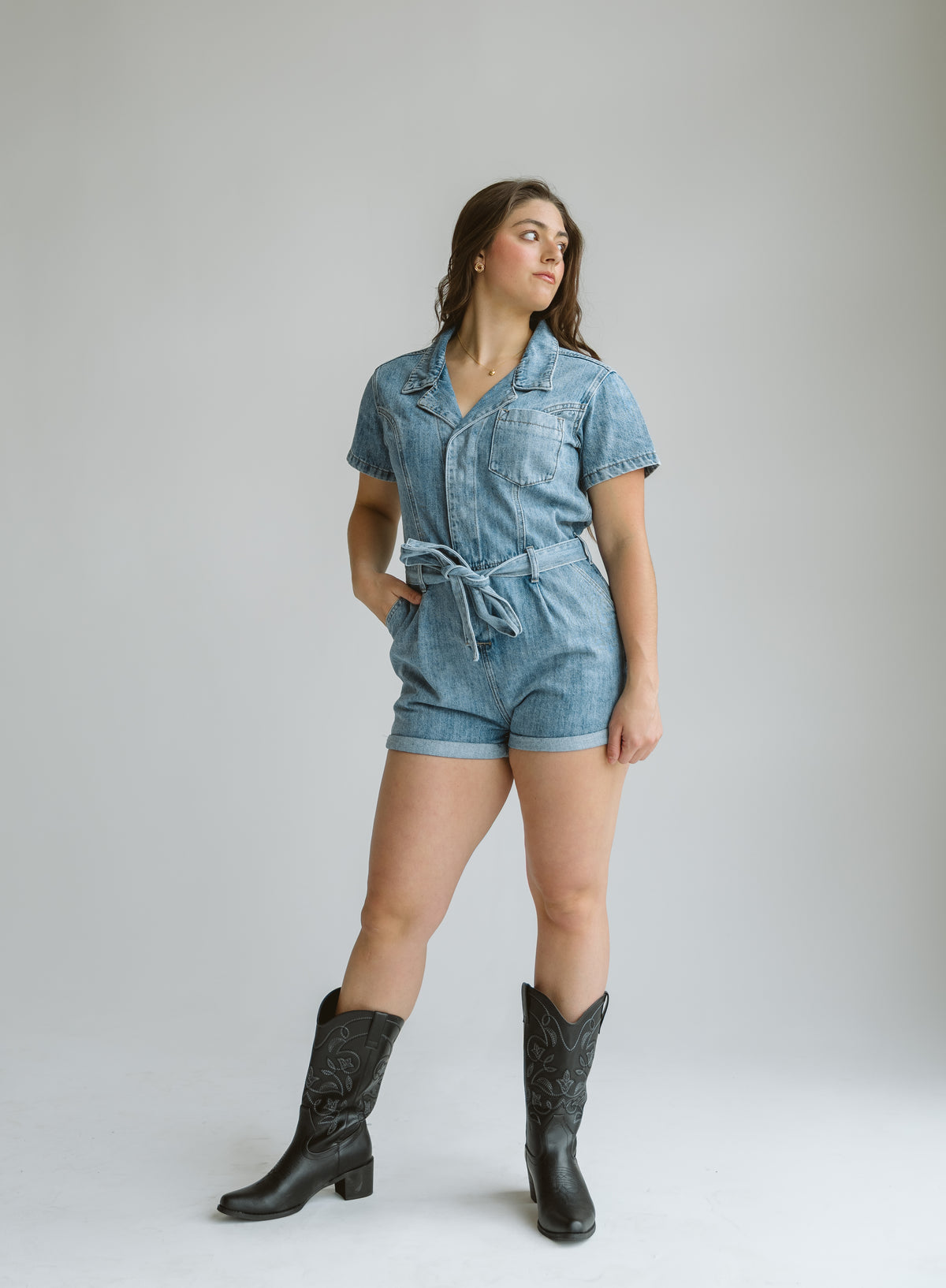 Olivia Denim Romper
