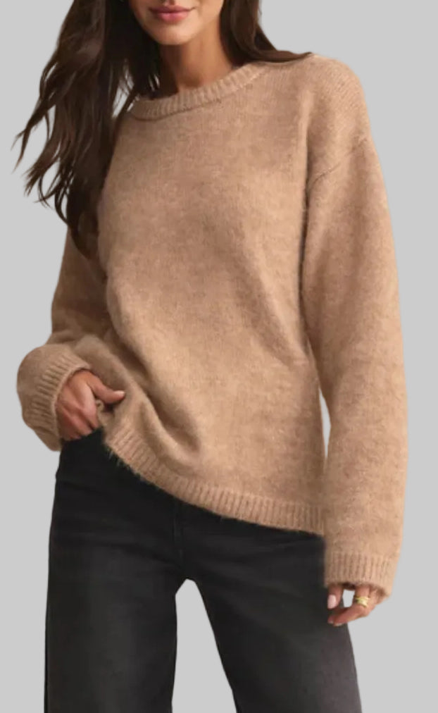 Heathered Camel Snowed In Sweater