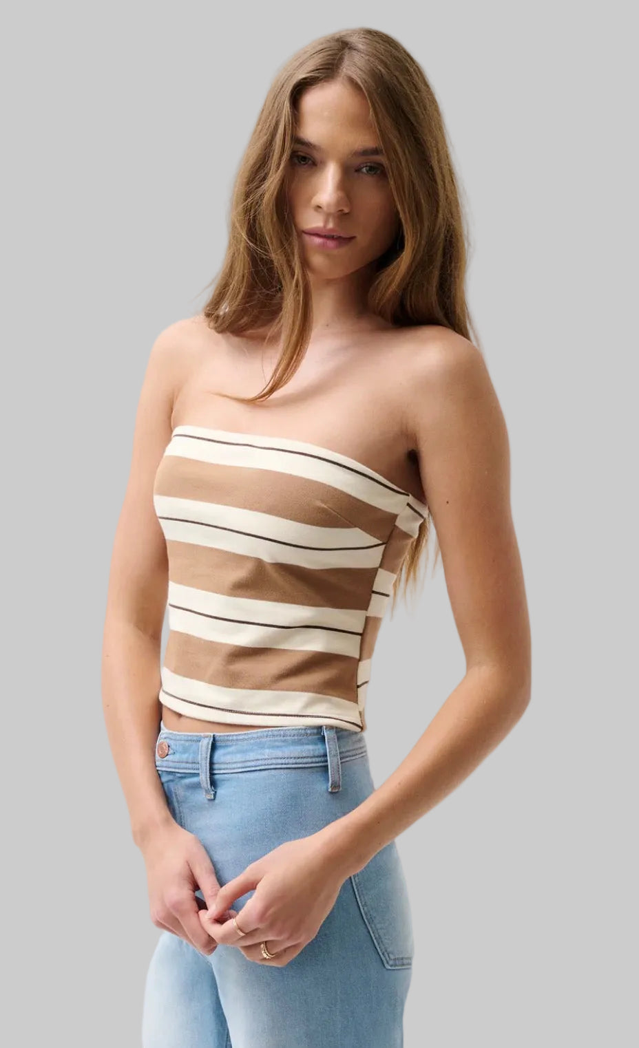 Egret Stripe Beverly Tube Top