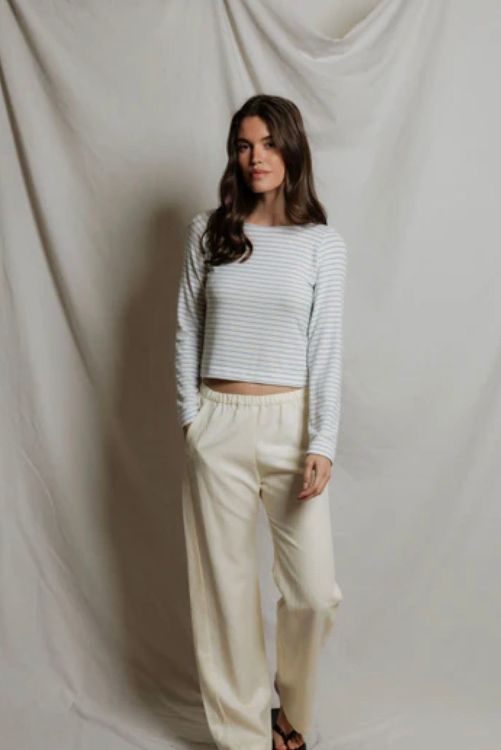 Ainsley Brushed Pacific Stripe Long Sleeve
