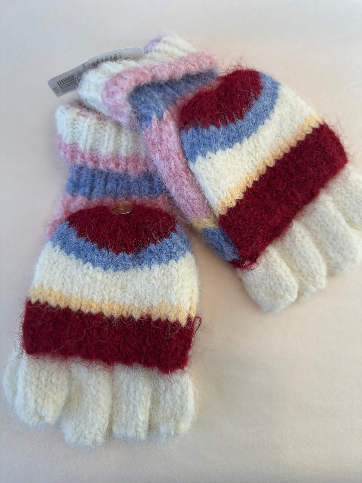 Super Stripe Gloves in Ivory Combo
