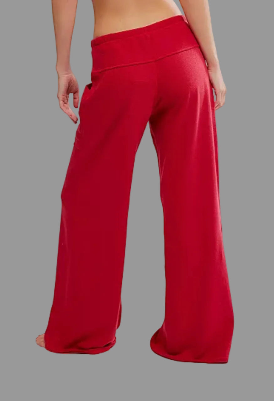 Staycation Lounge  Pant in Deep Cherry