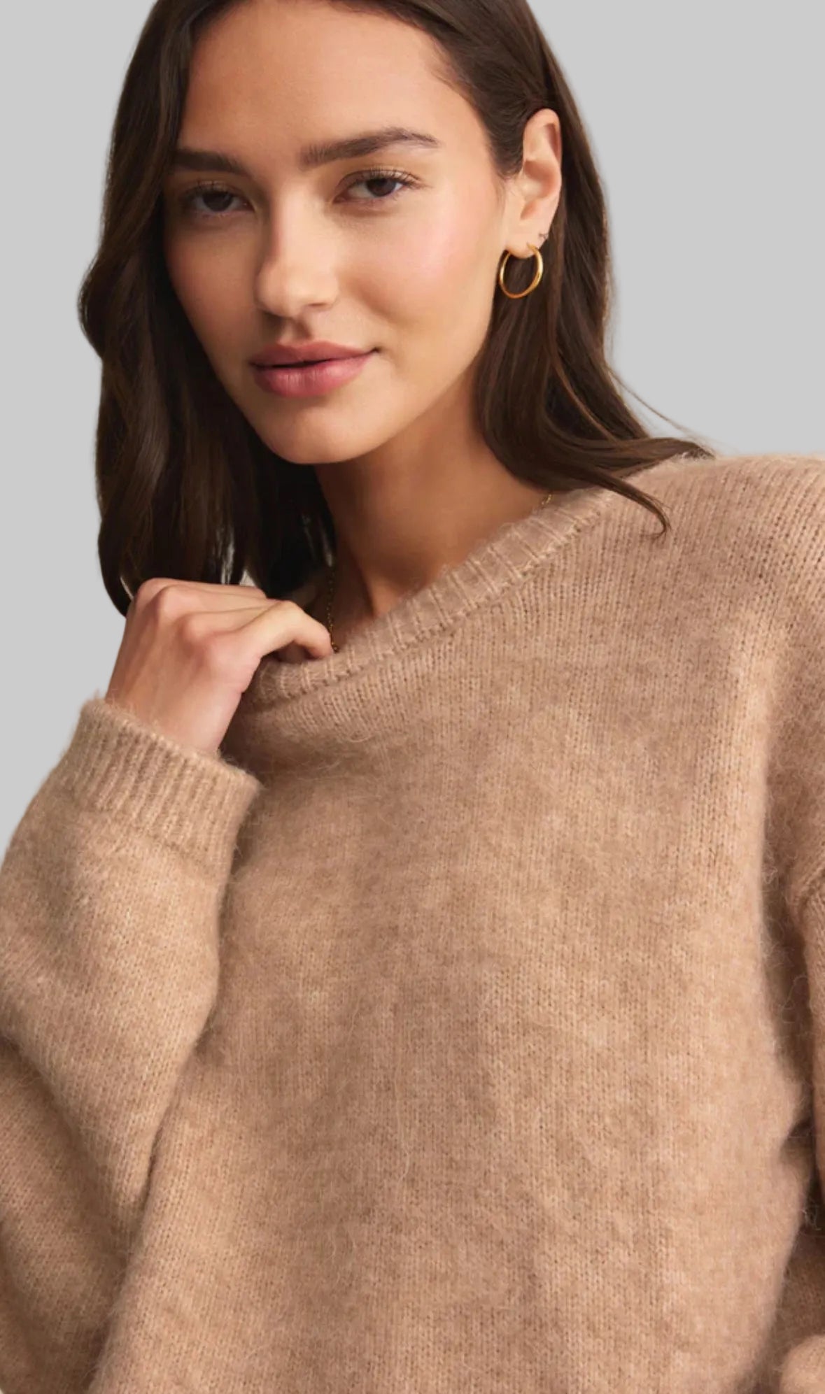 Heathered Camel Snowed In Sweater