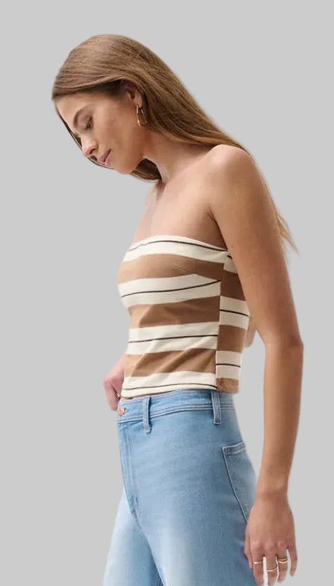 Egret Stripe Beverly Tube Top