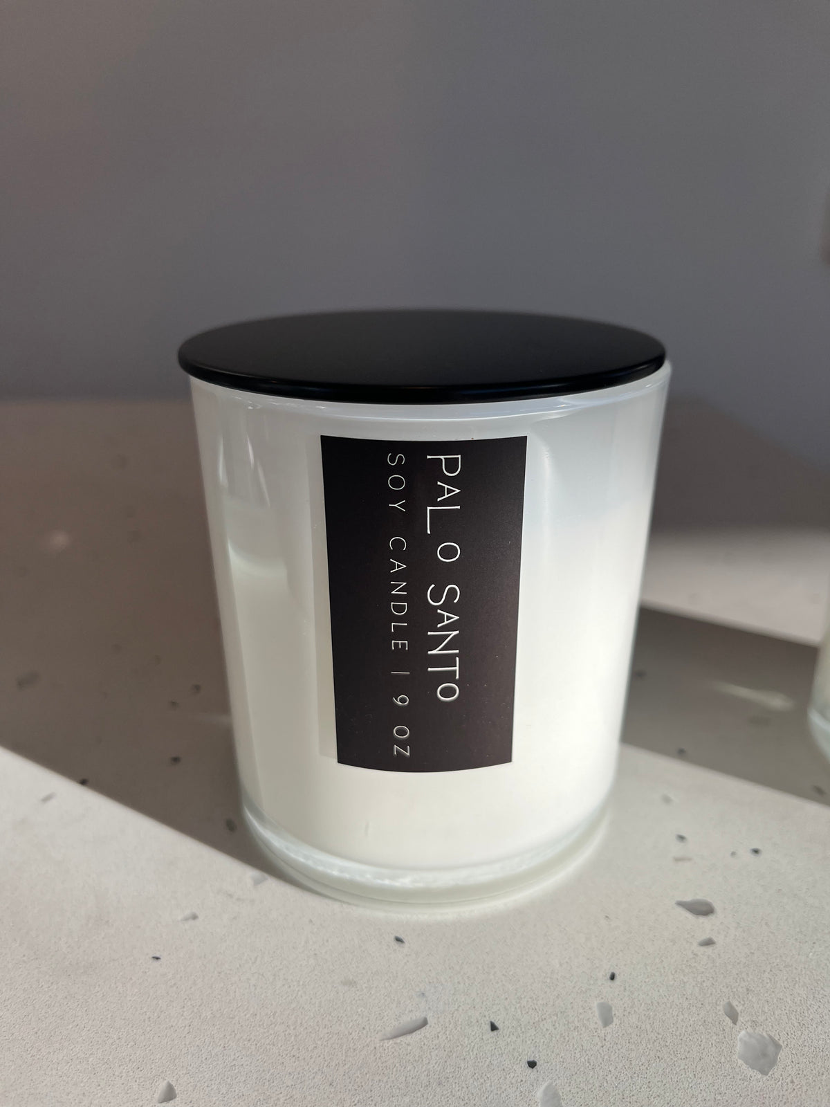 White Glass Palo Santo Candle