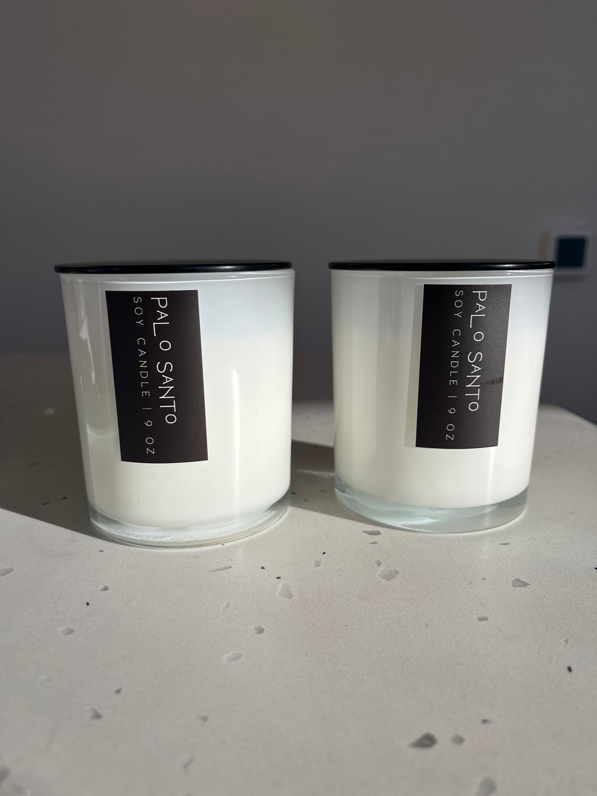 White Glass Palo Santo Candle