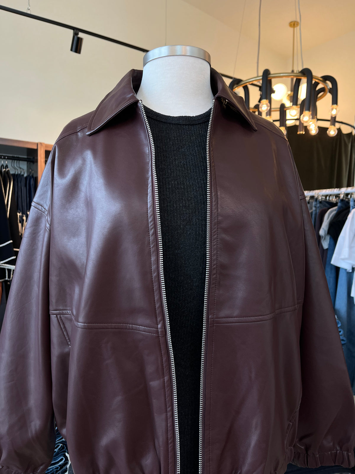Sydney Plum Wine Leather Jacket