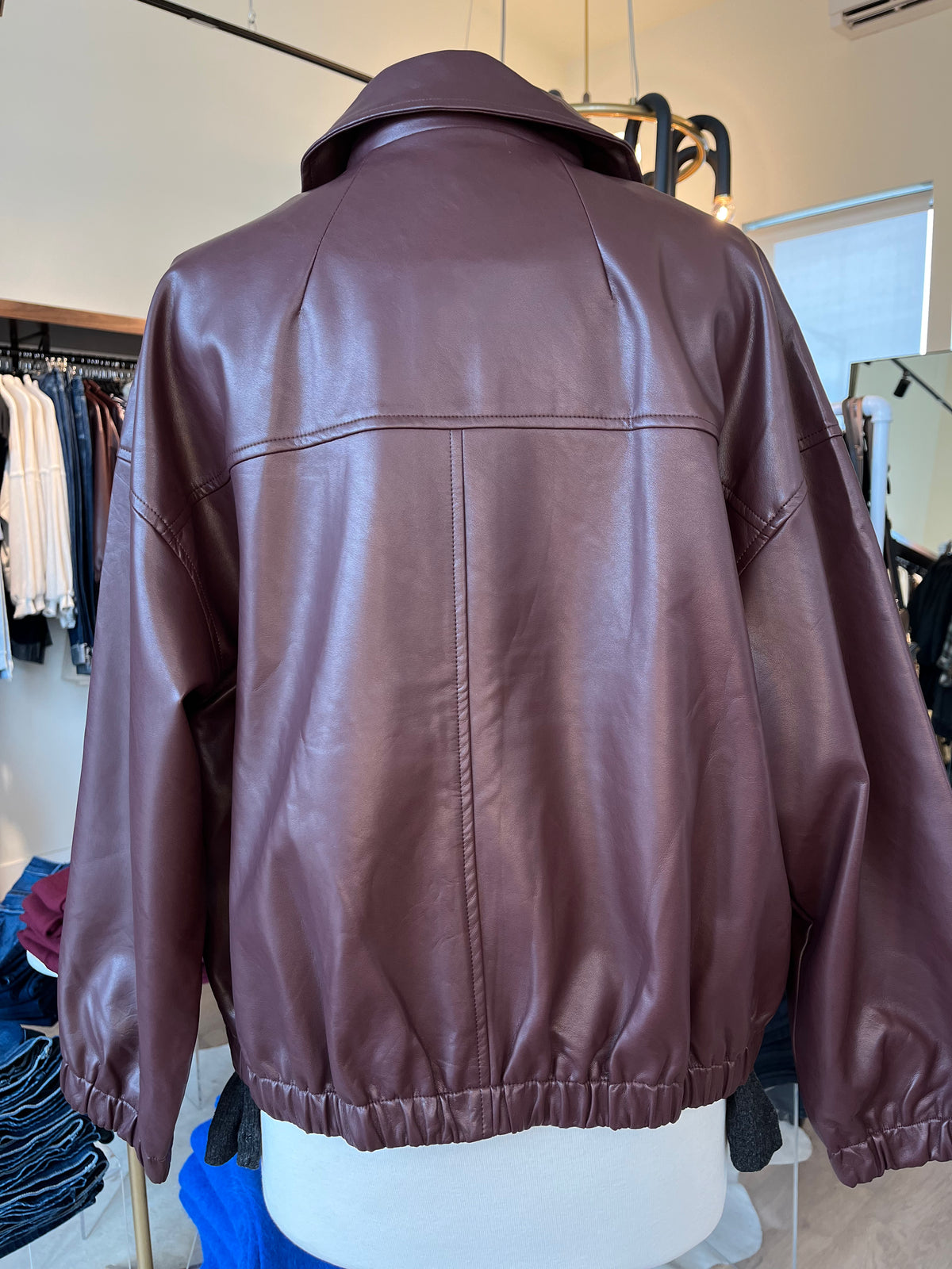 Sydney Plum Wine Leather Jacket