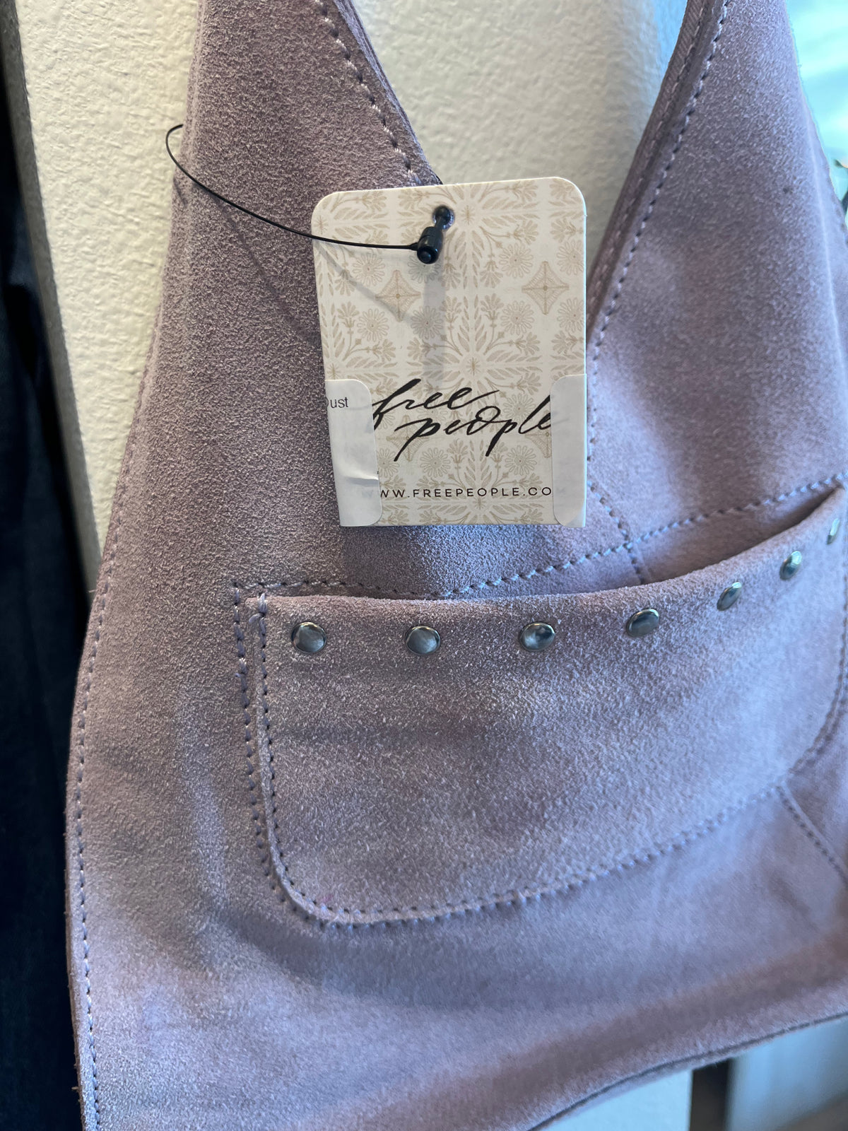 Soho Suede Stud Shoulder in Lilac Dust