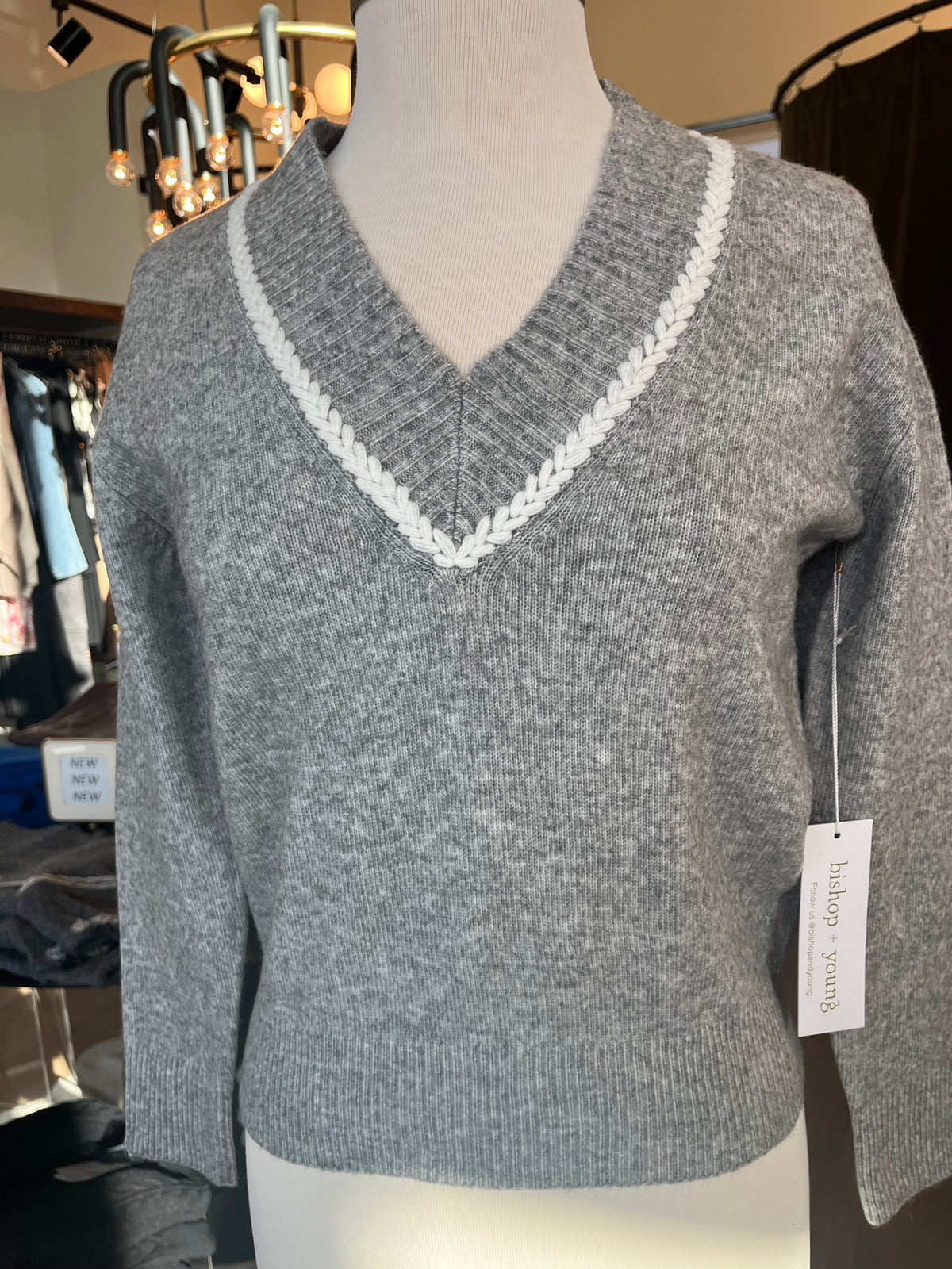 Siene V-Neck Sweater in Heather