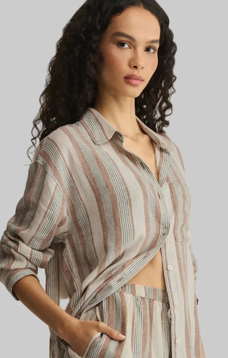 Island coconut button-down