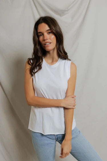 Faye Cotton Tank in White