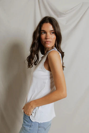 Faye Cotton Tank in White