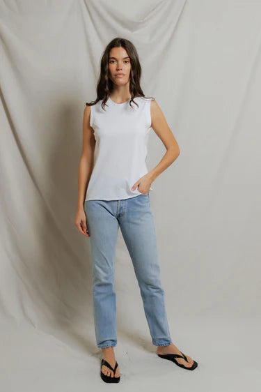 Faye Cotton Tank in White