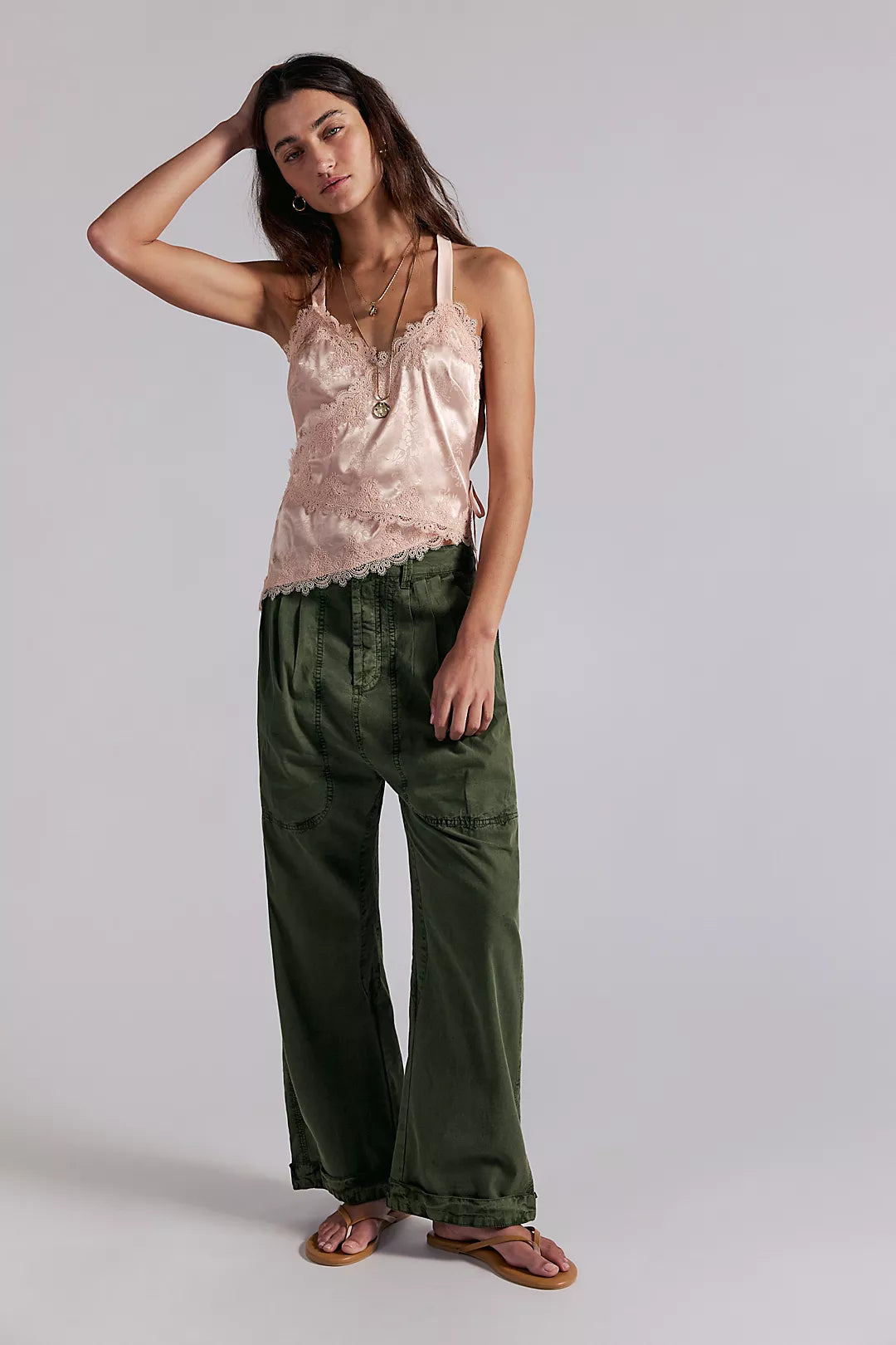 Clover Dropped Trouser in Green