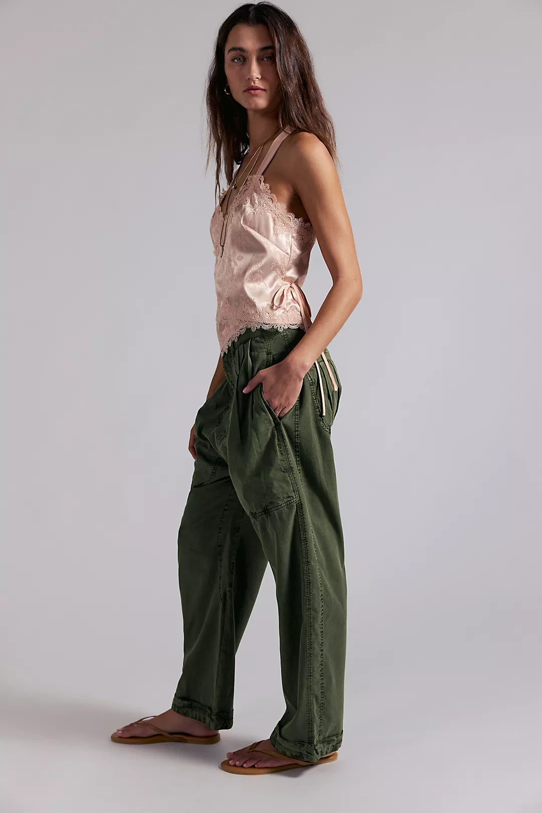 Clover Dropped Trouser in Green