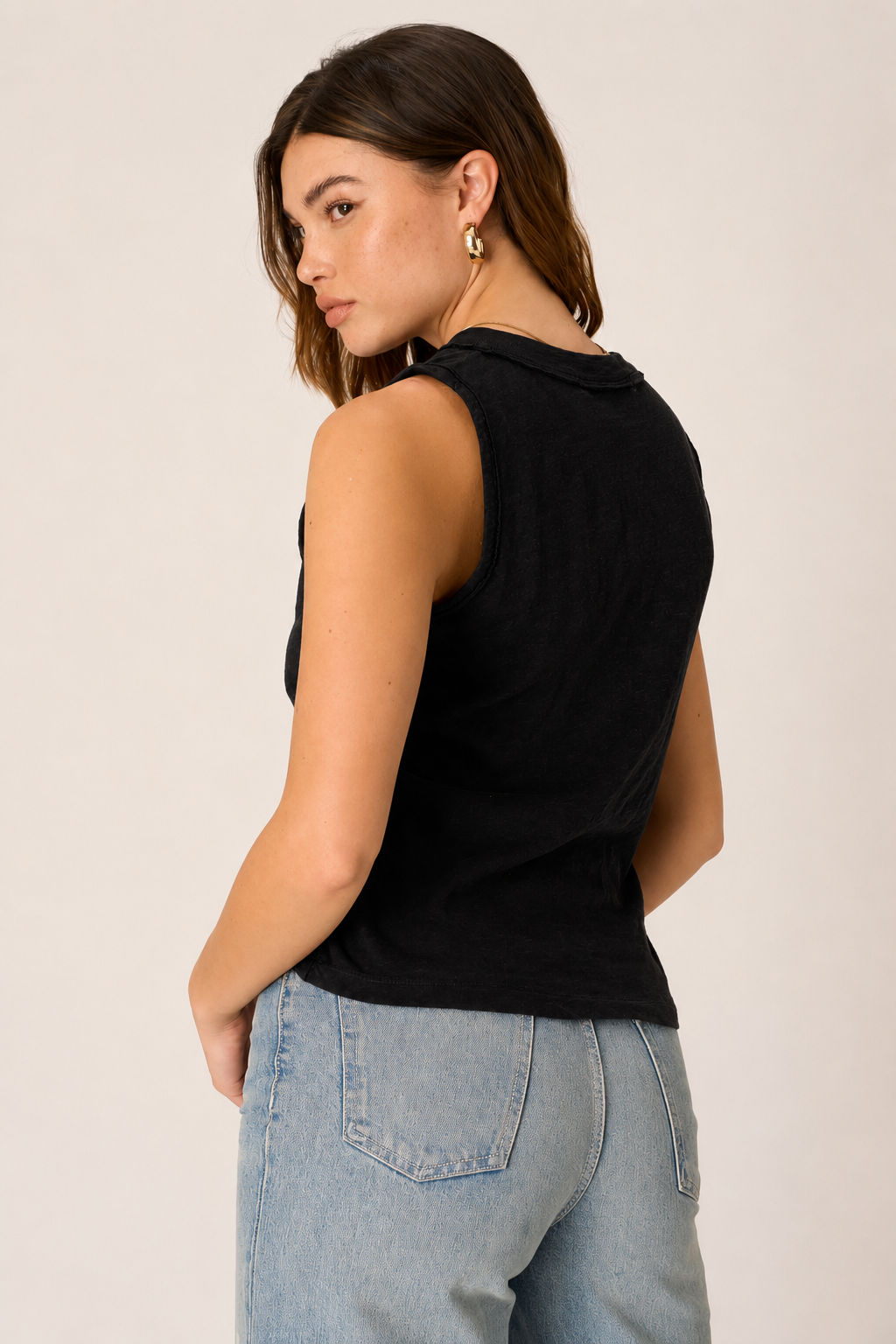 Slub V-Neck Tank