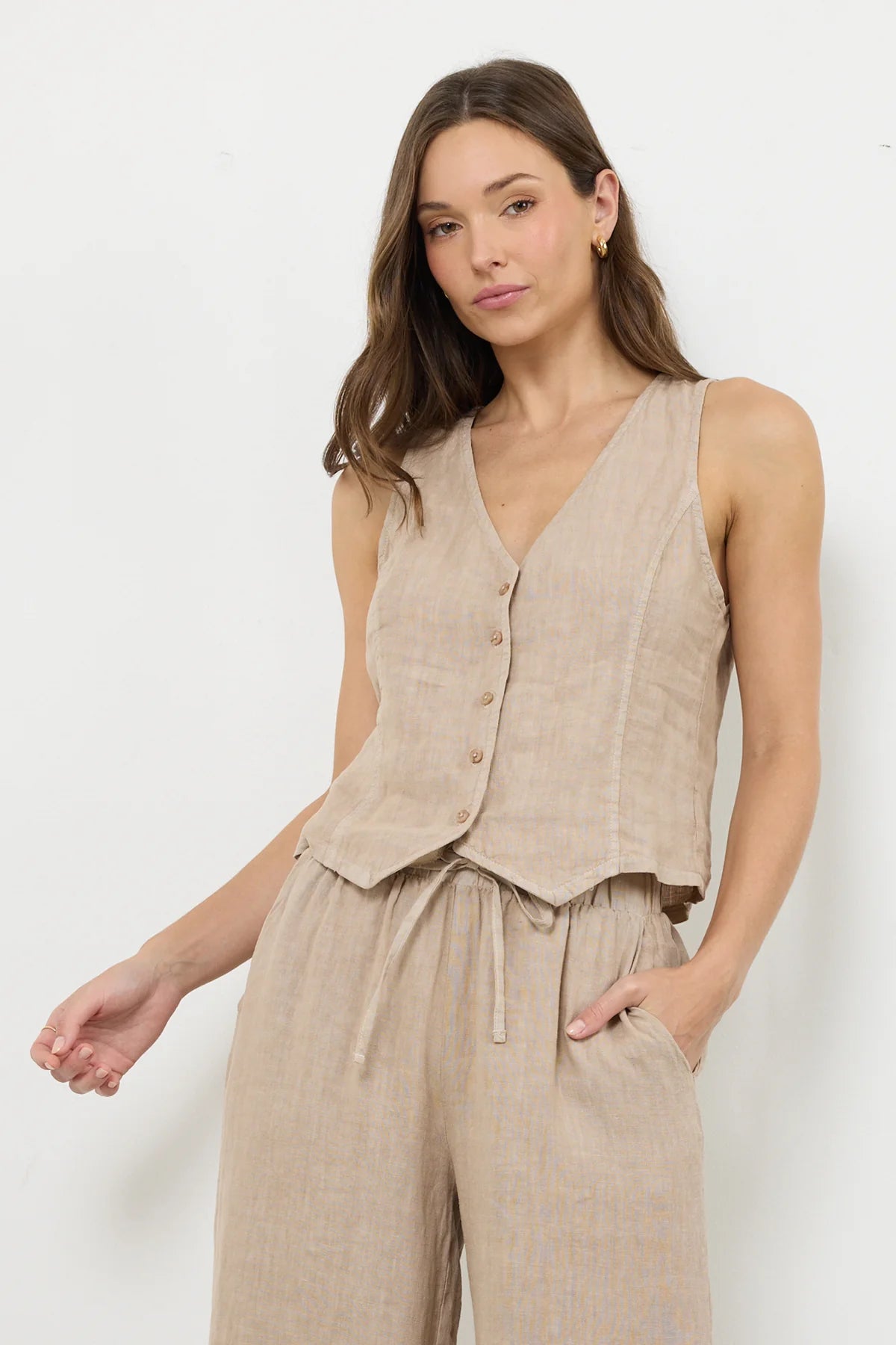 Bay woven linen vest