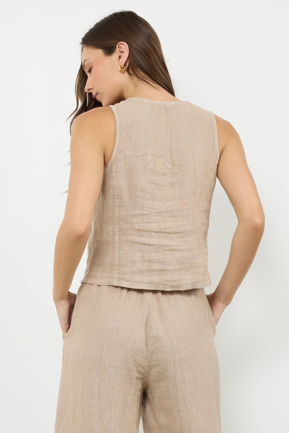 Bay woven linen vest