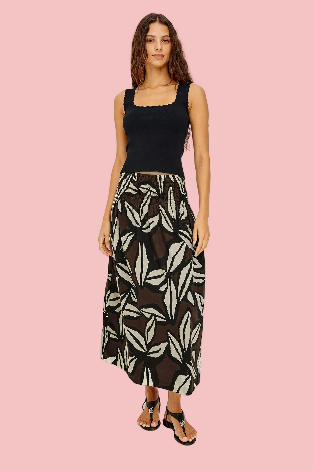 Alessa Cocoa Floral Skirt