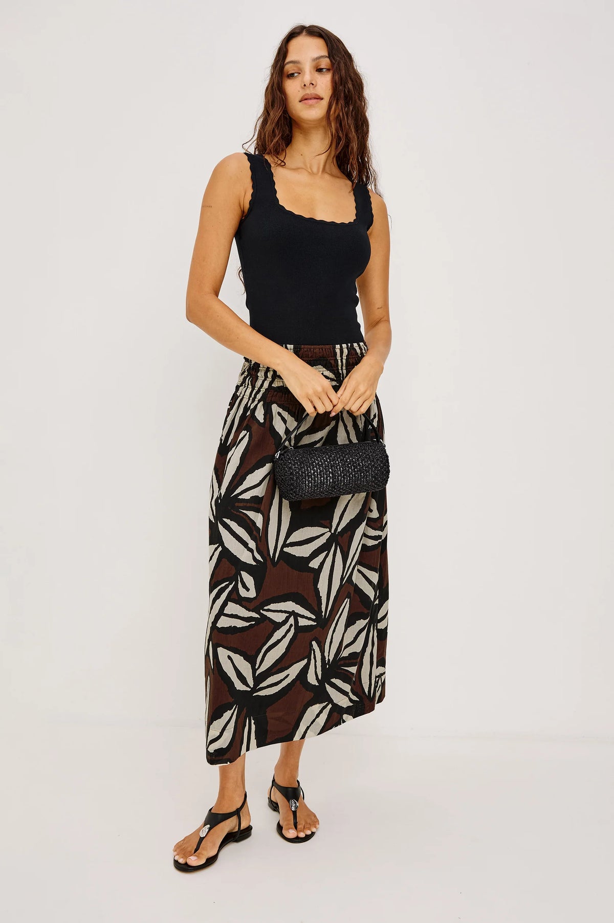 Alessa Cocoa Floral Skirt