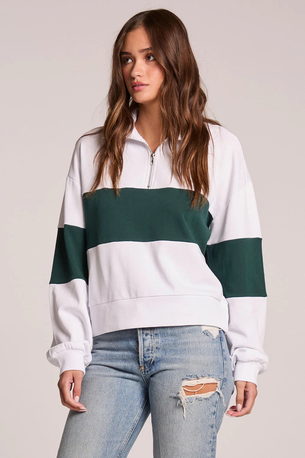 Pine & White Jaime Half Zip