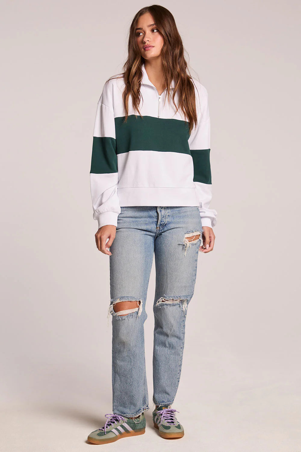 Pine & White Jaime Half Zip