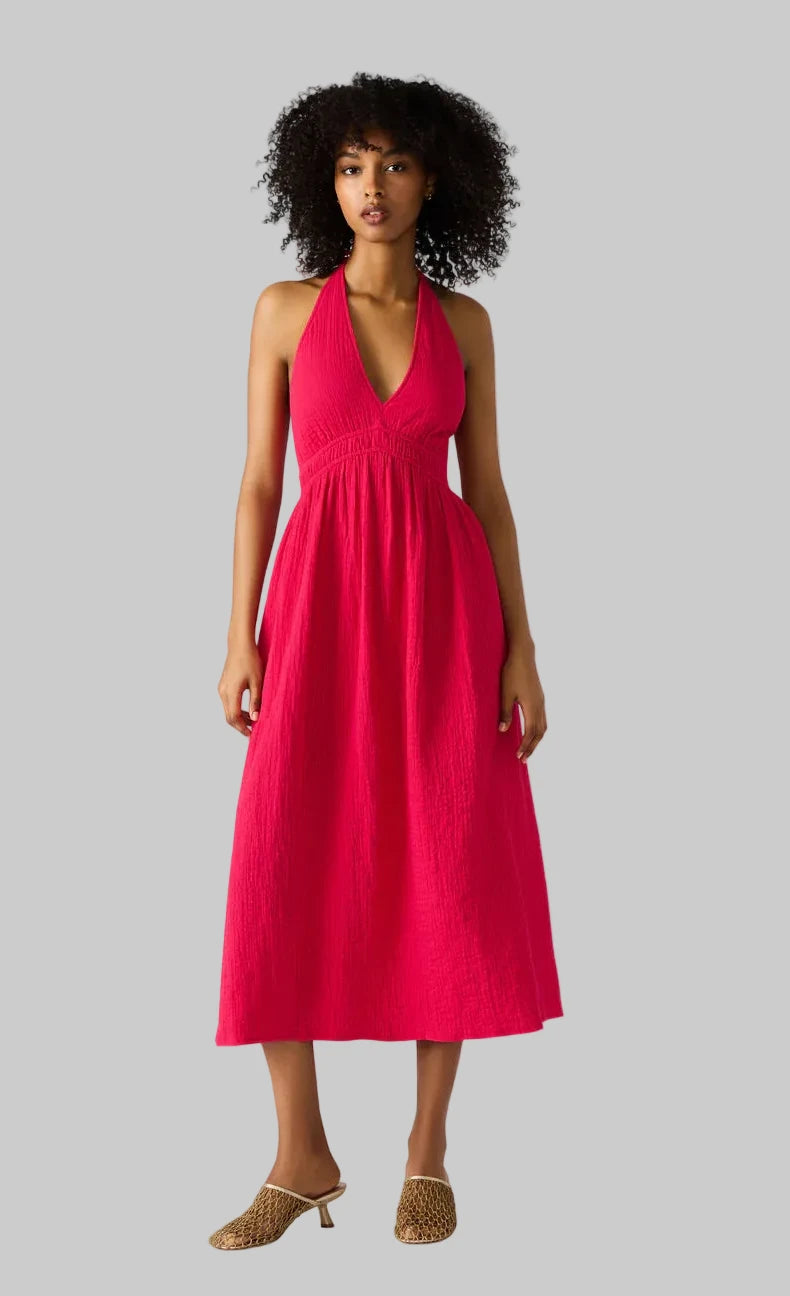 Piper dress in pop pink