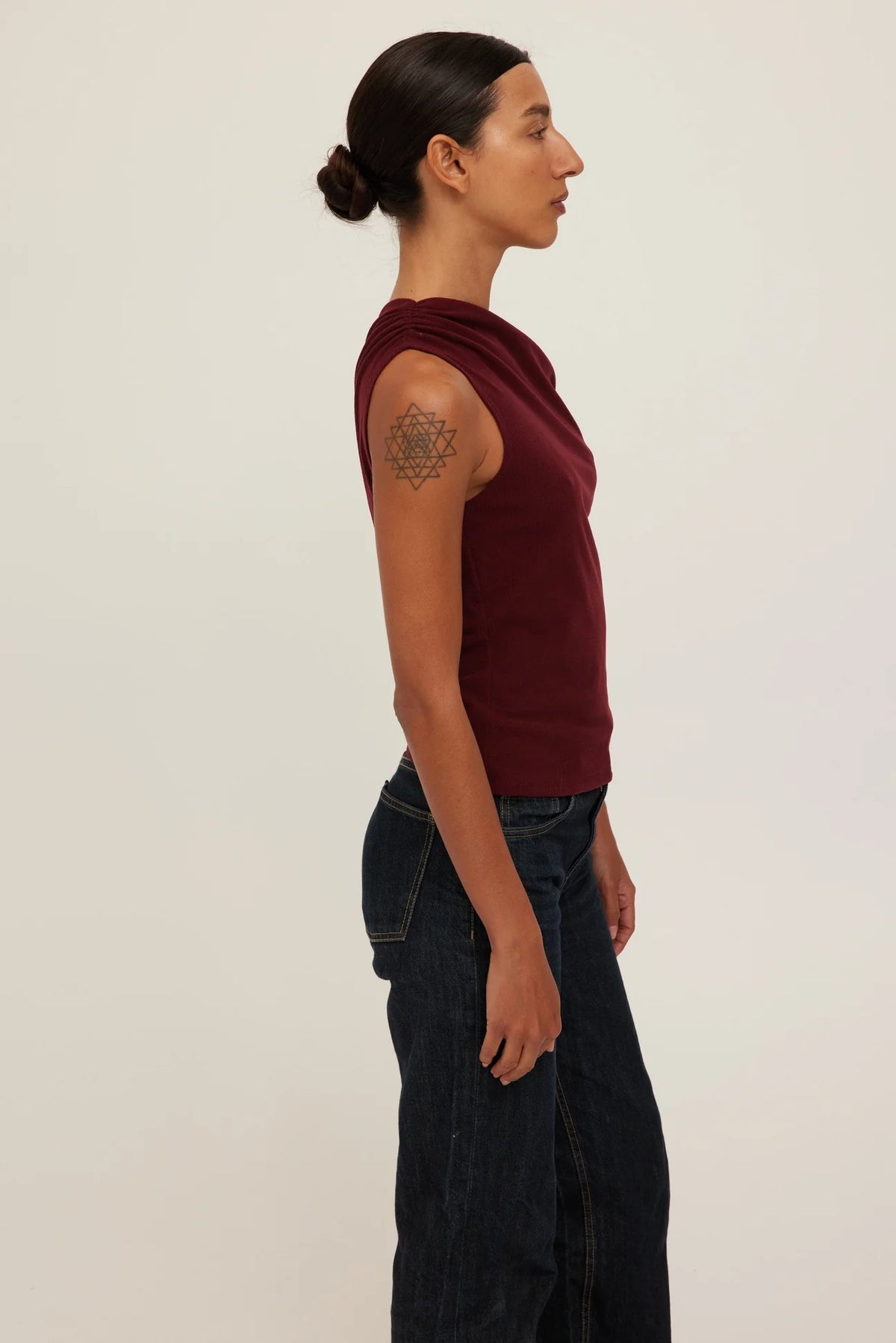 Laurel dark cherry tee