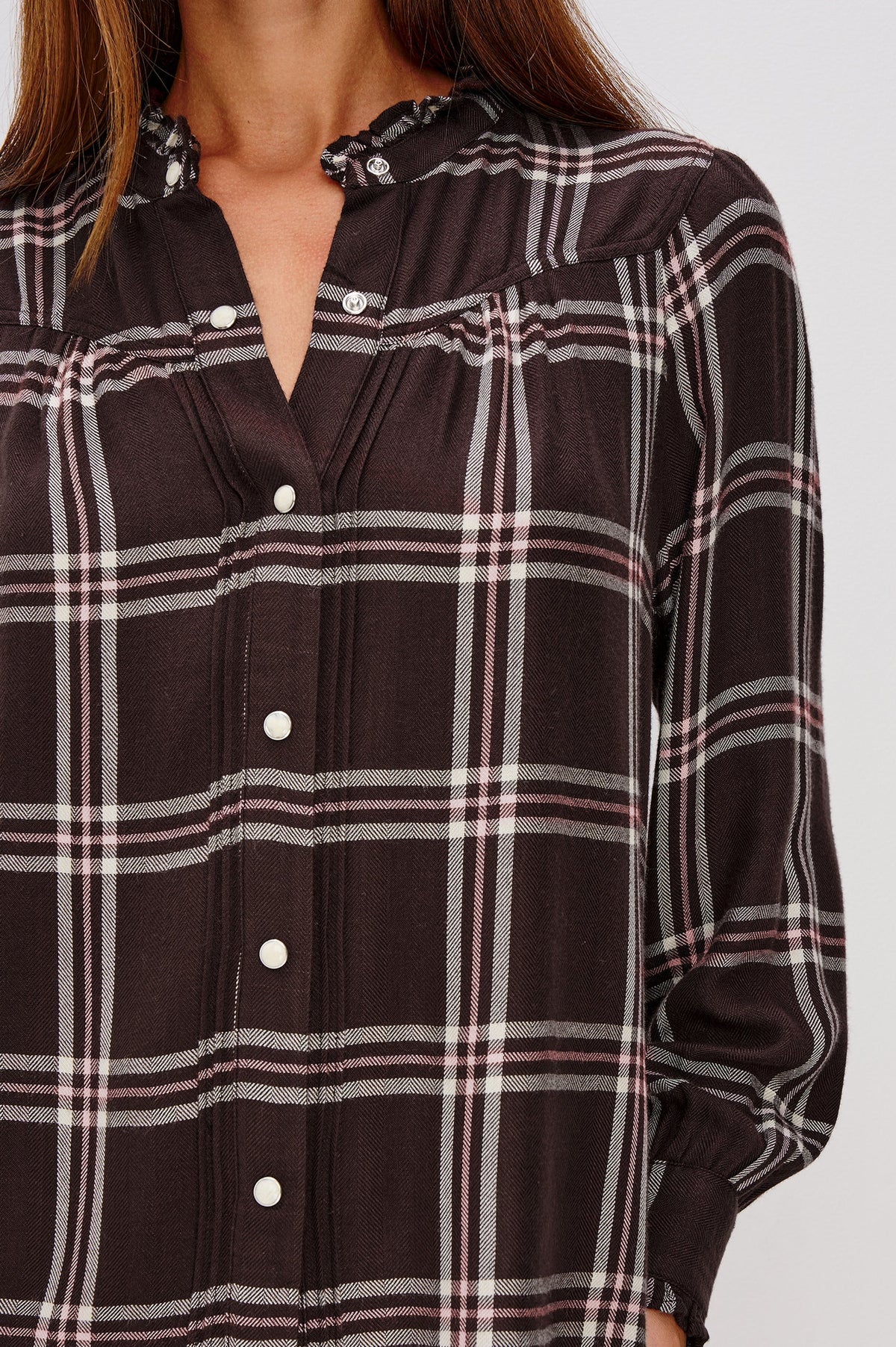 Alanna Chocolate Napoleon Button Down