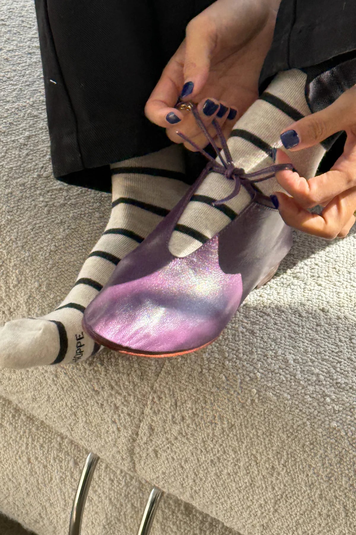 Wally breton blue sock