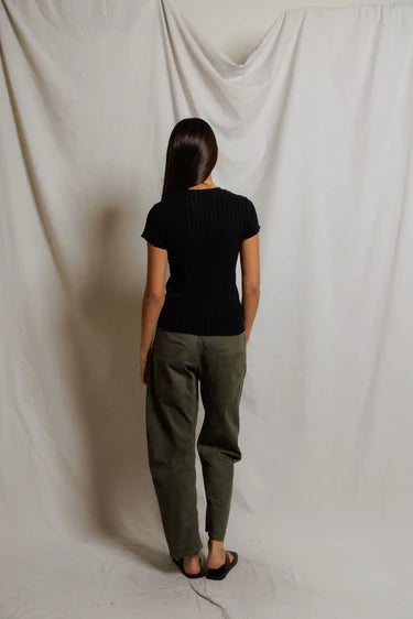 Suri Poorboy Rib Cap Sleeve